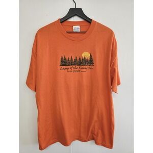 Vintage Camp of the Rising Son Shirt Mens Extra Large‎ Orange 2002 Christian 00s
